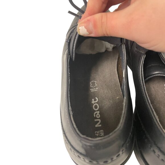 Naot Bondos Mens Oxford Dress Shoes EU 42 US 9 Black Lace Up Cap Toe NWOB